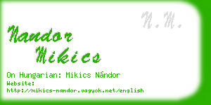 nandor mikics business card